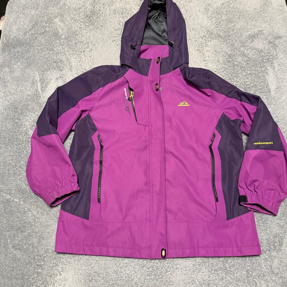 Outdoor Jacket Sport Womens XL Purple Vogue Weather gear Water Resistant Rain